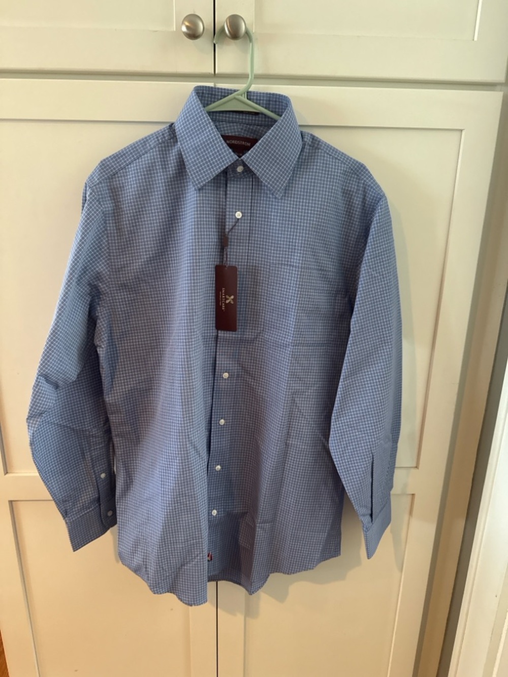 Nordstrom Light Blue Micro-Check Dress Shirt